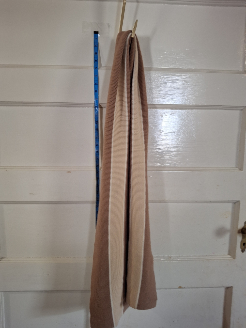 Lauren Ralph Lauren Tan Cream Colorblock Knit Scarf